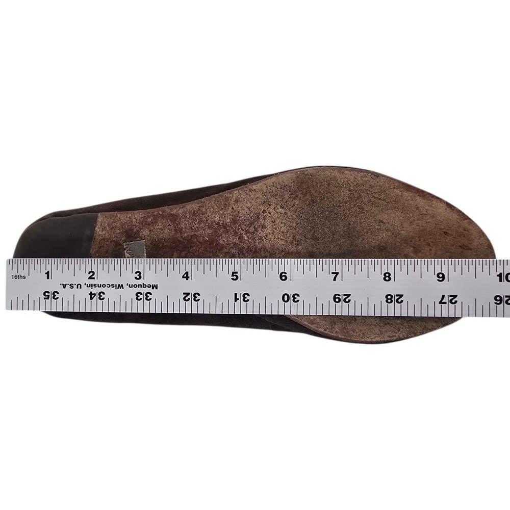 Kooba Flats 8.5 Brown Suede Leather Ankle Strap Round Toe Classic Minimalist - Picture 12 of 12